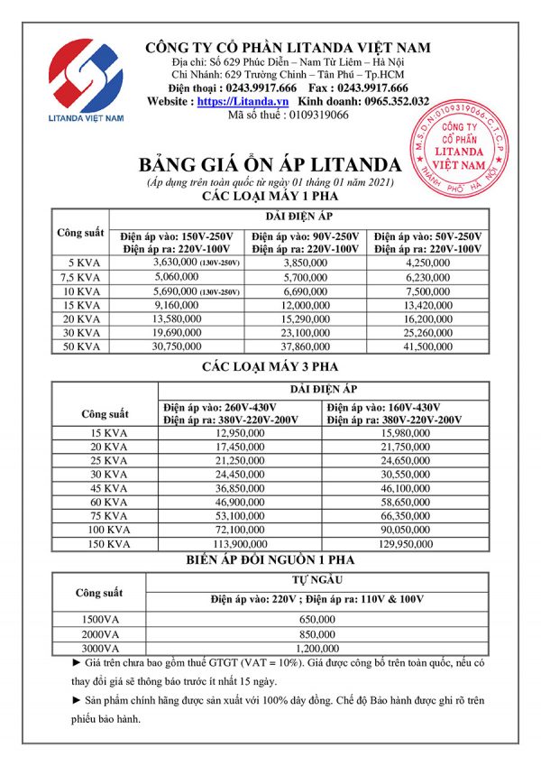 on-ap-standa-gia-bao-nhieu